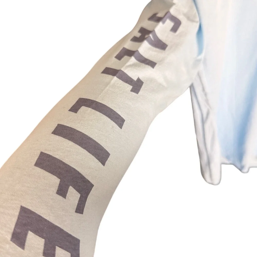 Salt Life Fish Surf Dive Men's Medium Long Sleeve Light Blue Graphic T-Shirt NWT
